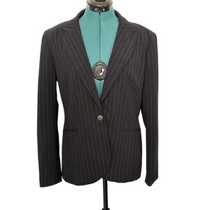 Norma Kamali Black Pinstripe Blazer